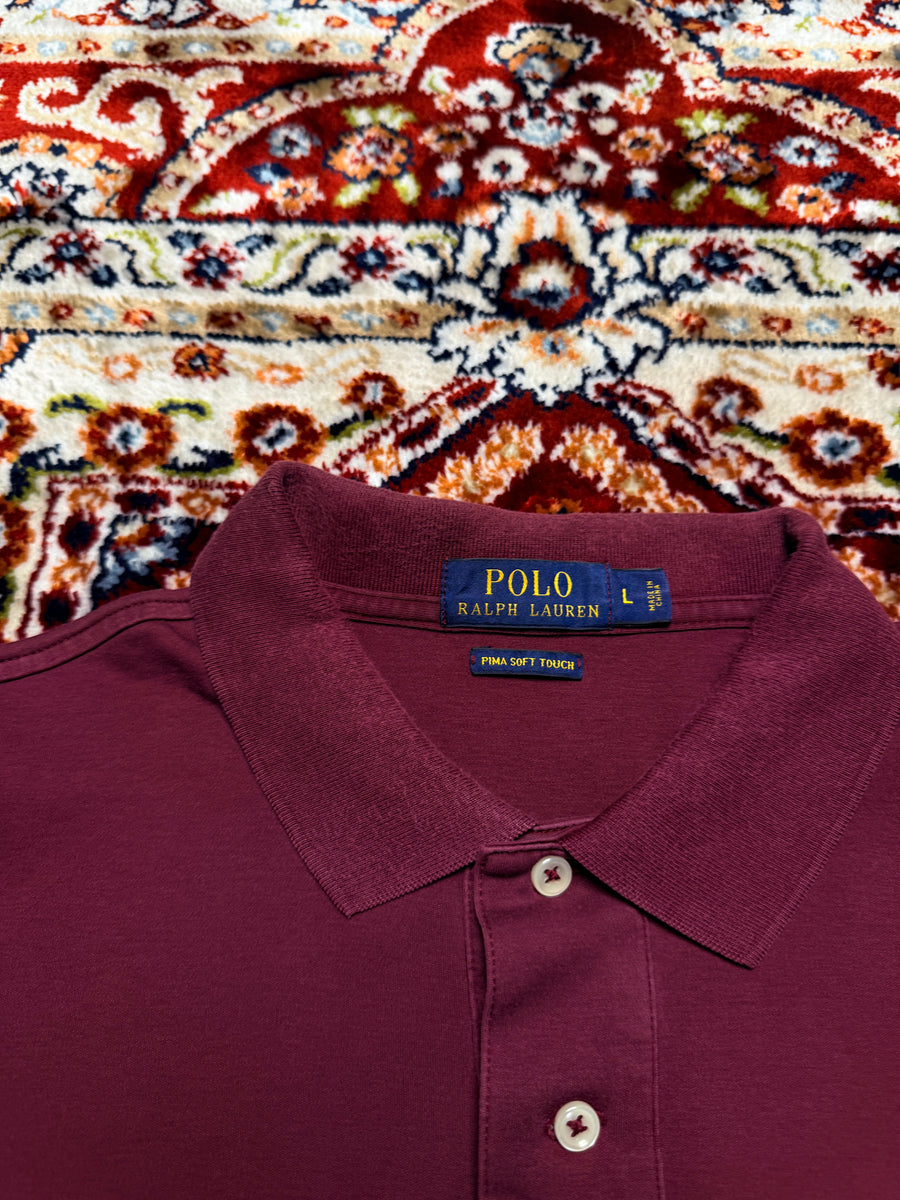 Polo Ralph Lauren Maroon Pima Soft Touch Polo Shirt - L