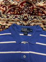 Polo by Ralph Lauren Stripe Blue & White Polo Shirt - M