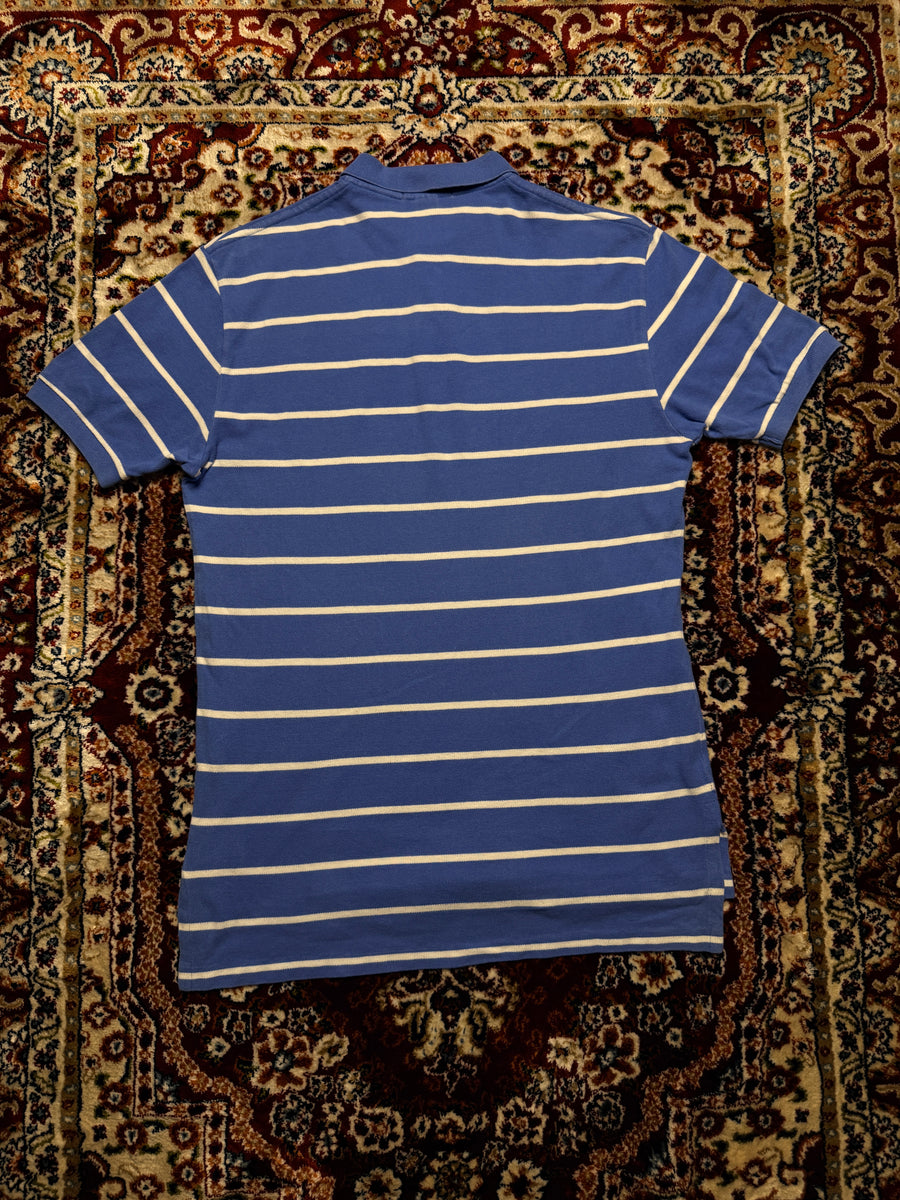Polo by Ralph Lauren Stripe Blue & White Polo Shirt - M