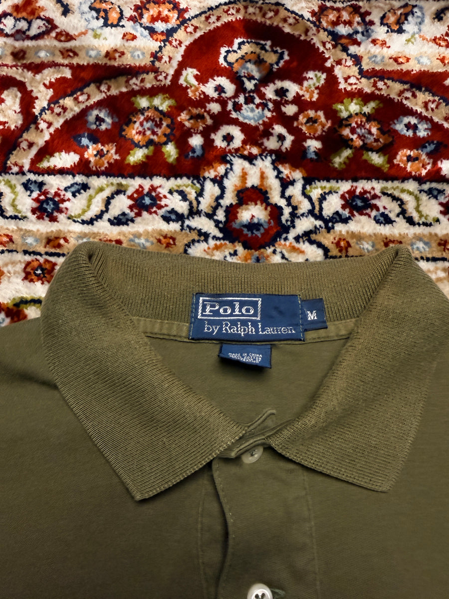 Polo by Ralph Lauren Army Green Long Sleeve Polo Shirt - M