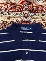 Polo by Ralph Lauren Stripe Dark Blue Polo Shirt - M