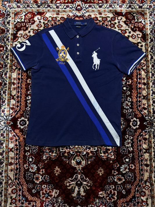 Polo Ralph Lauren Navy Blue Big Pony Custom Slim Fit Polo Shirt - S