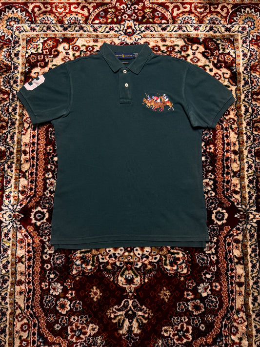 Ralph Lauren Green 3 Pony Custom Slim Fit Polo Shirt - S