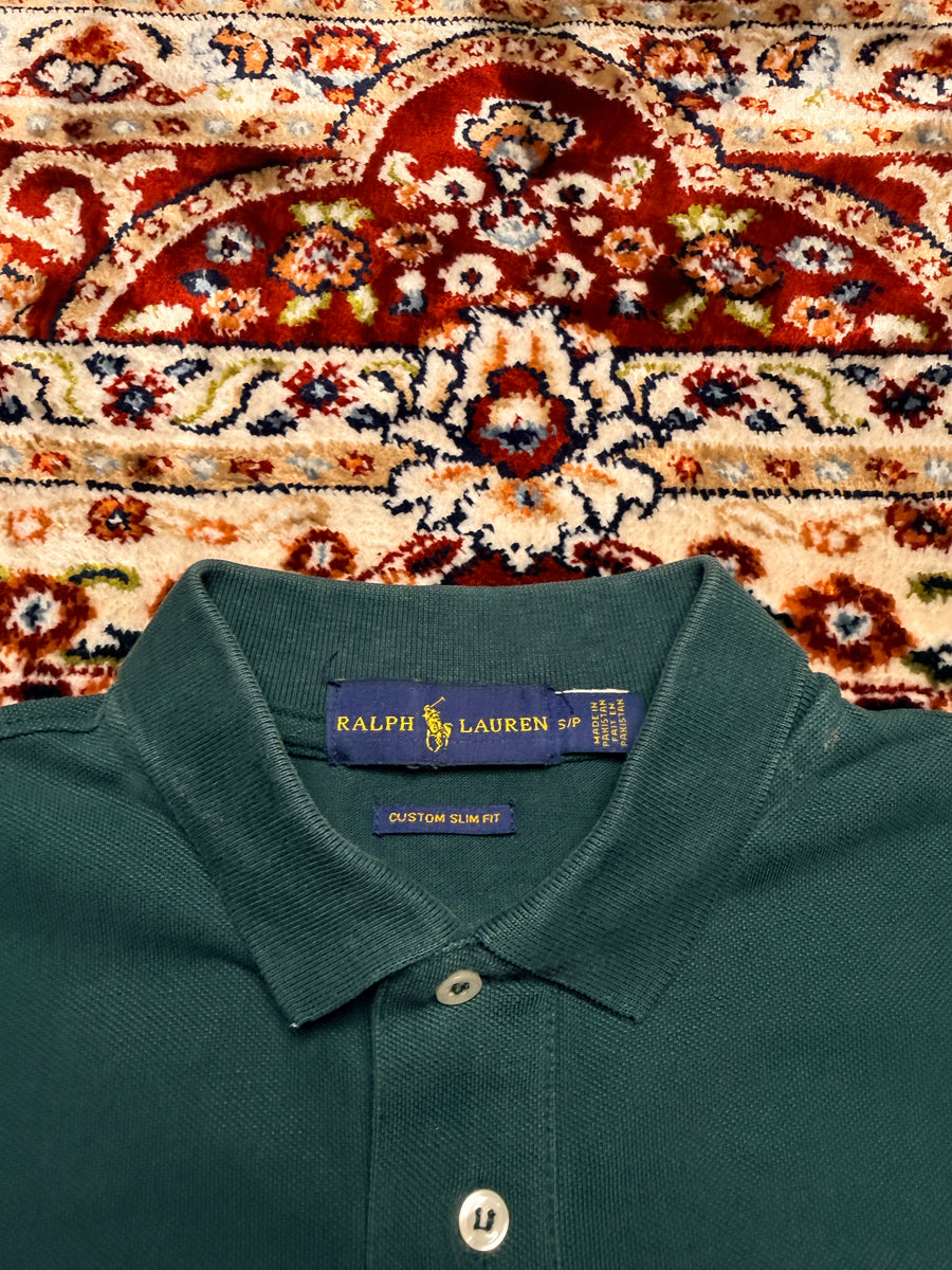 Ralph Lauren Green 3 Pony Custom Slim Fit Polo Shirt - S