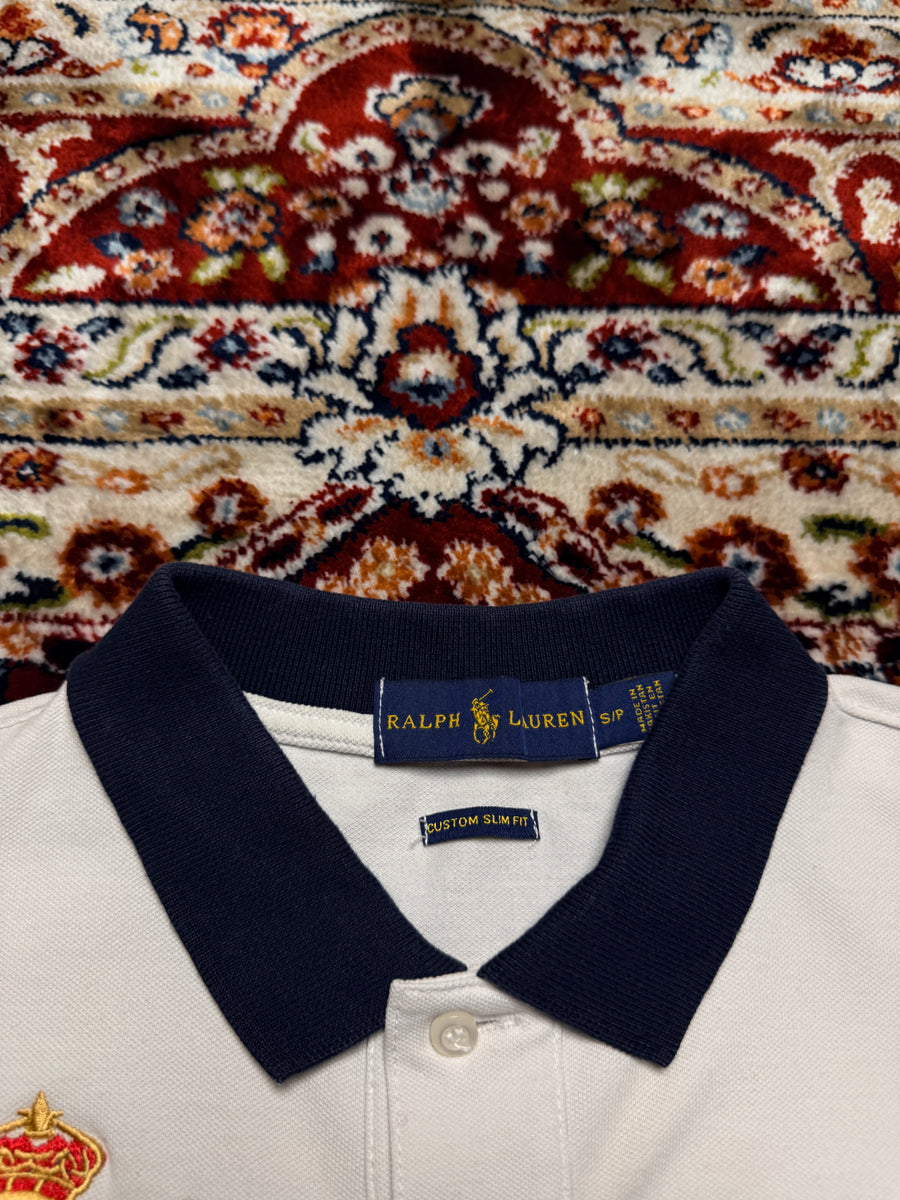 Ralph Lauren White Big Pony Custom Slim Fit Polo Shirt - S
