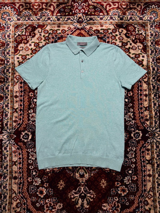 M&S Collection Turquoise Cotton Rich Polo Shirt - S