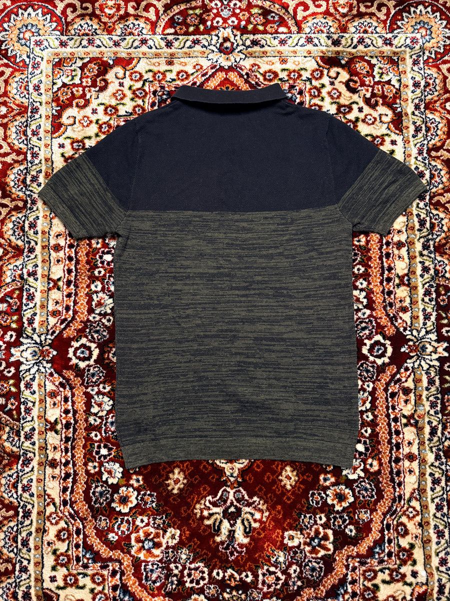 Next Patterned Black & Army Green Polo Shirt - M