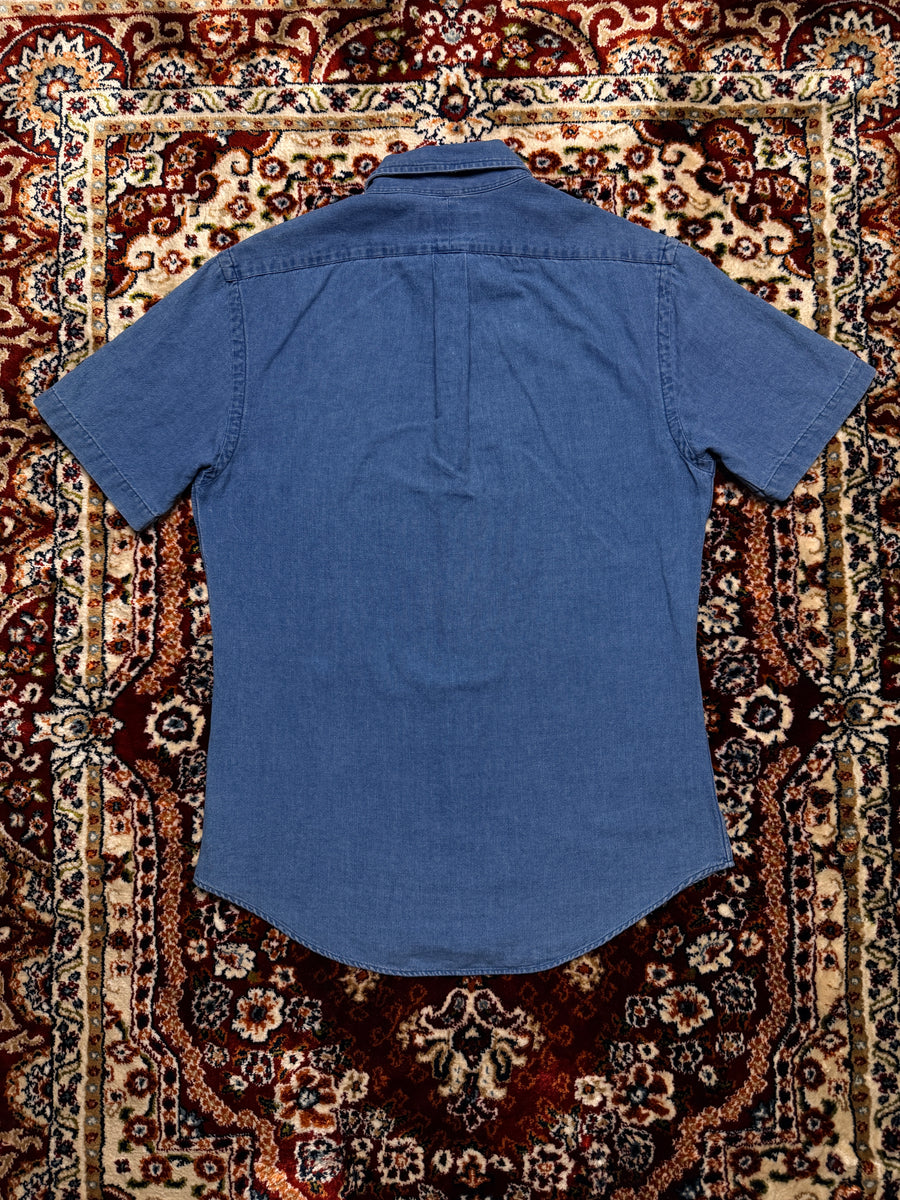 Ralph Lauren Denim Style Blue Short Sleeve Slim Fit Shirt - M