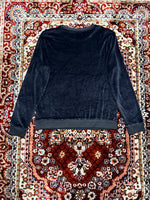 Zara Black Velvet Crewneck Sweatshirt - M