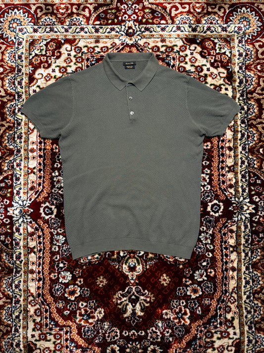 Massimo Dutti Green Extrafine Cotton Polo Shirt - M