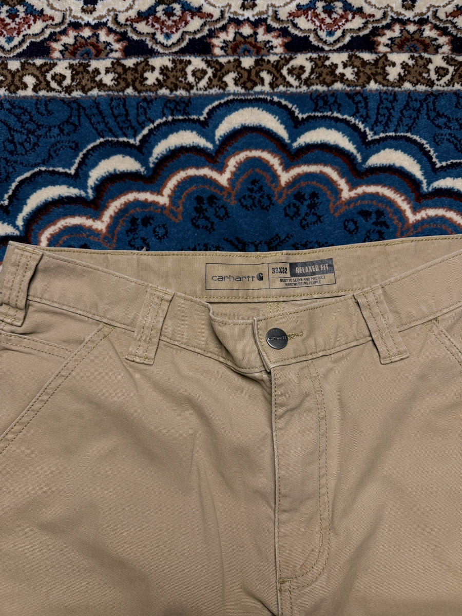 Carhartt Brown Rugged Flex Relaxed Fit Canvas Work Pants - 33