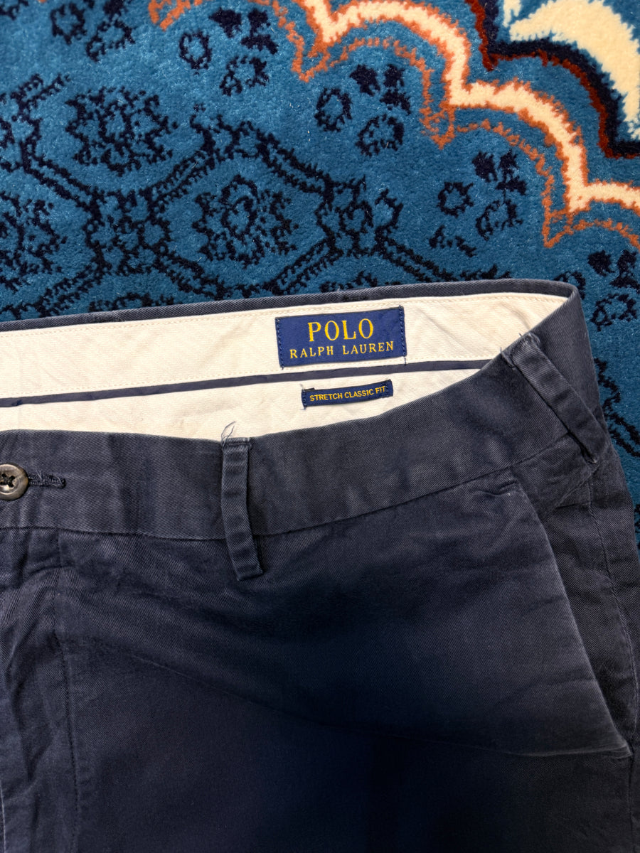 Polo Ralph Lauren Navy Blue Stretch Classic Fit Cotton Pants - 36