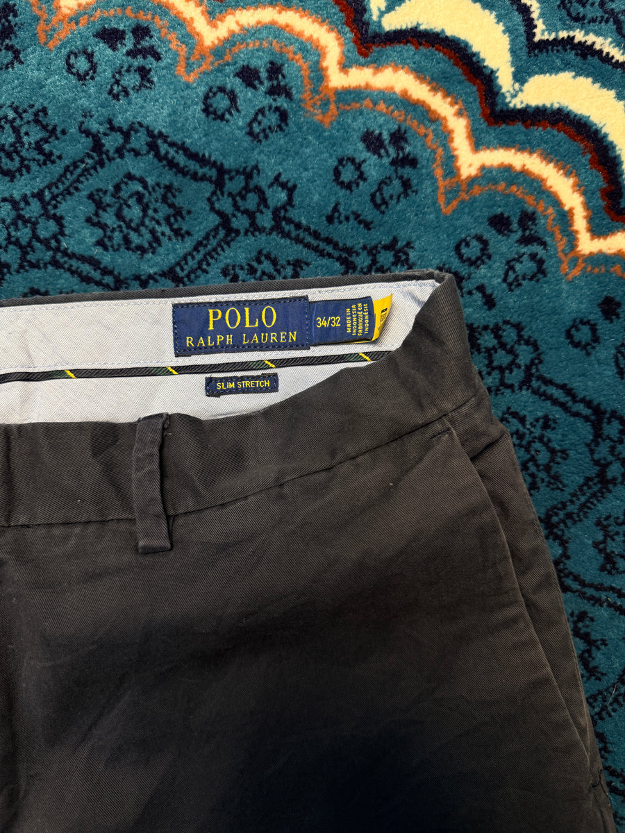 Polo Ralph Lauren Navy Blue Slim Stretch Cotton Pants - 34