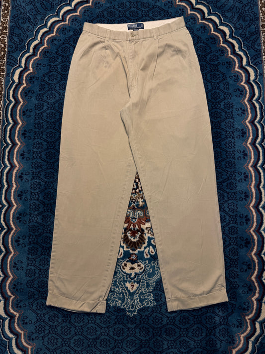 Polo by Ralph Lauren Beige Cotton Pants Distressed - 33