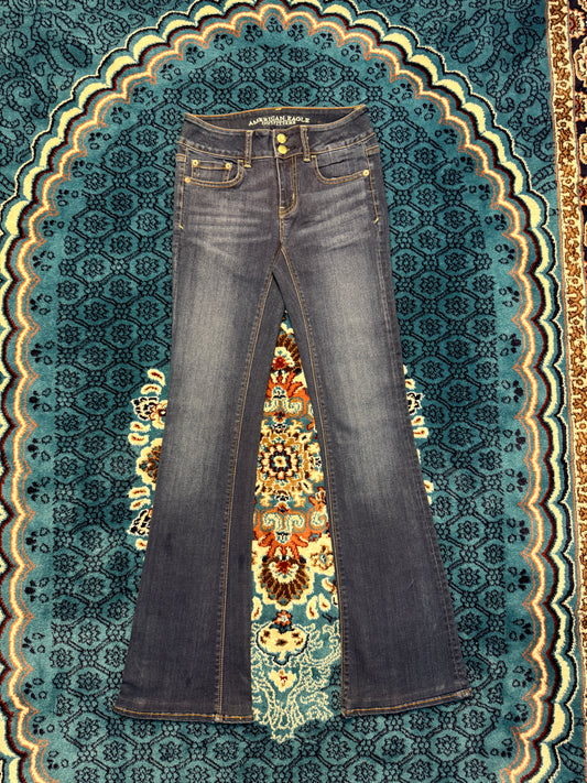 American Eagle Blue Flared Super Super Stretch Jeans - 4