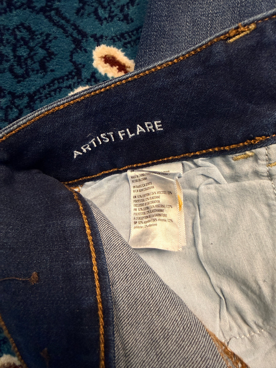 American Eagle Blue Flared Super Super Stretch Jeans - 4