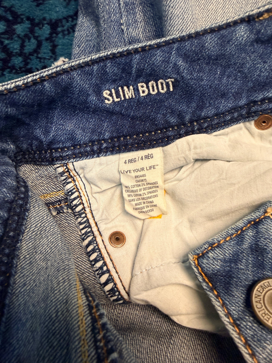 American Eagle Blue Slim Boot Stretch Jeans - 4