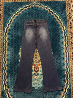 Song Blue Lace Up Back Fit N Flared Jeans - 11