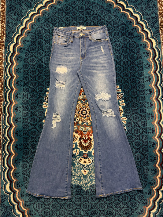 Almost Famous Blue Flared Jeans - 5