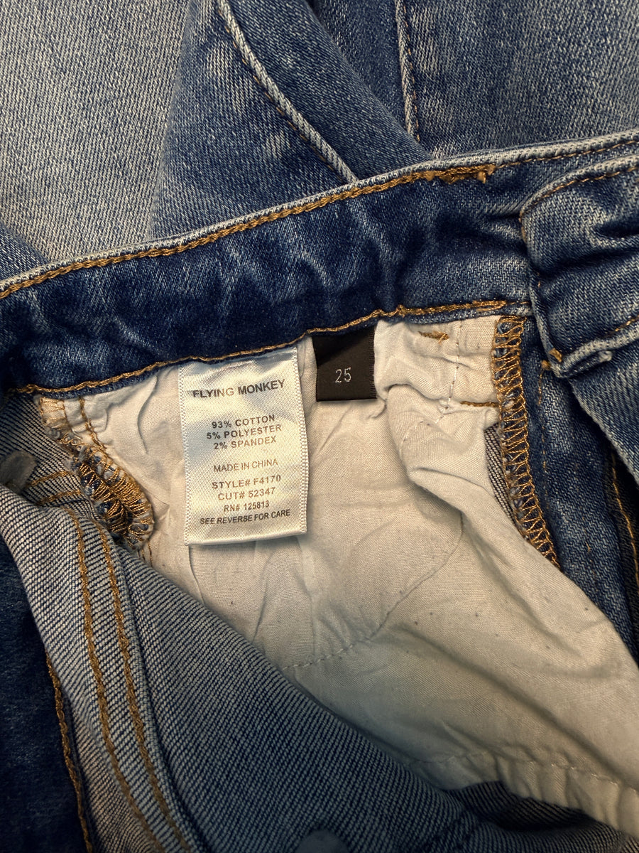 Flying Monkey Blue Flared Jeans Distressed - 25