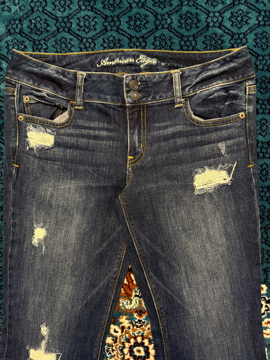 American Eagle Blue Stretch Flared Jeans - 12