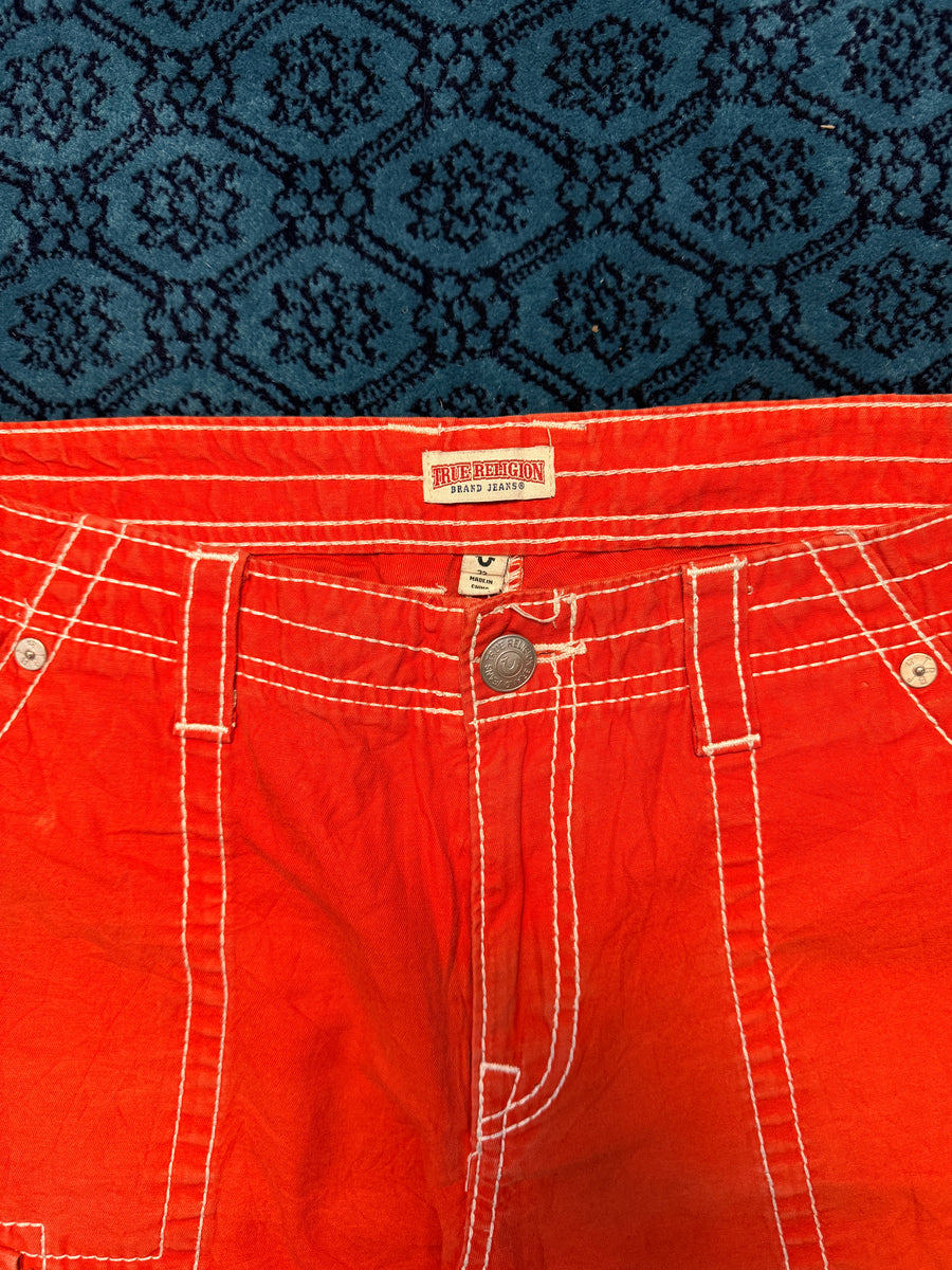 True Religion Red Straight Fit Jeans - 32