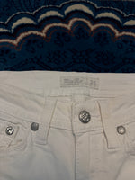 Miss Me White Mid Rise Bootcut Jeans - 25