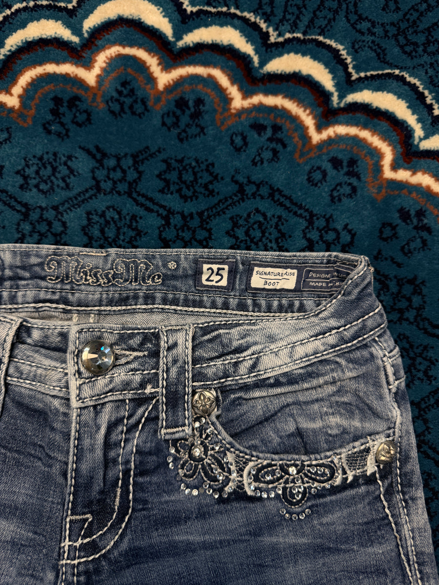 Miss Me Blue Signature Rise Bootcut Jeans - 25