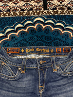 Rock Revival Blue Bootcut Jeans Distressed - 30