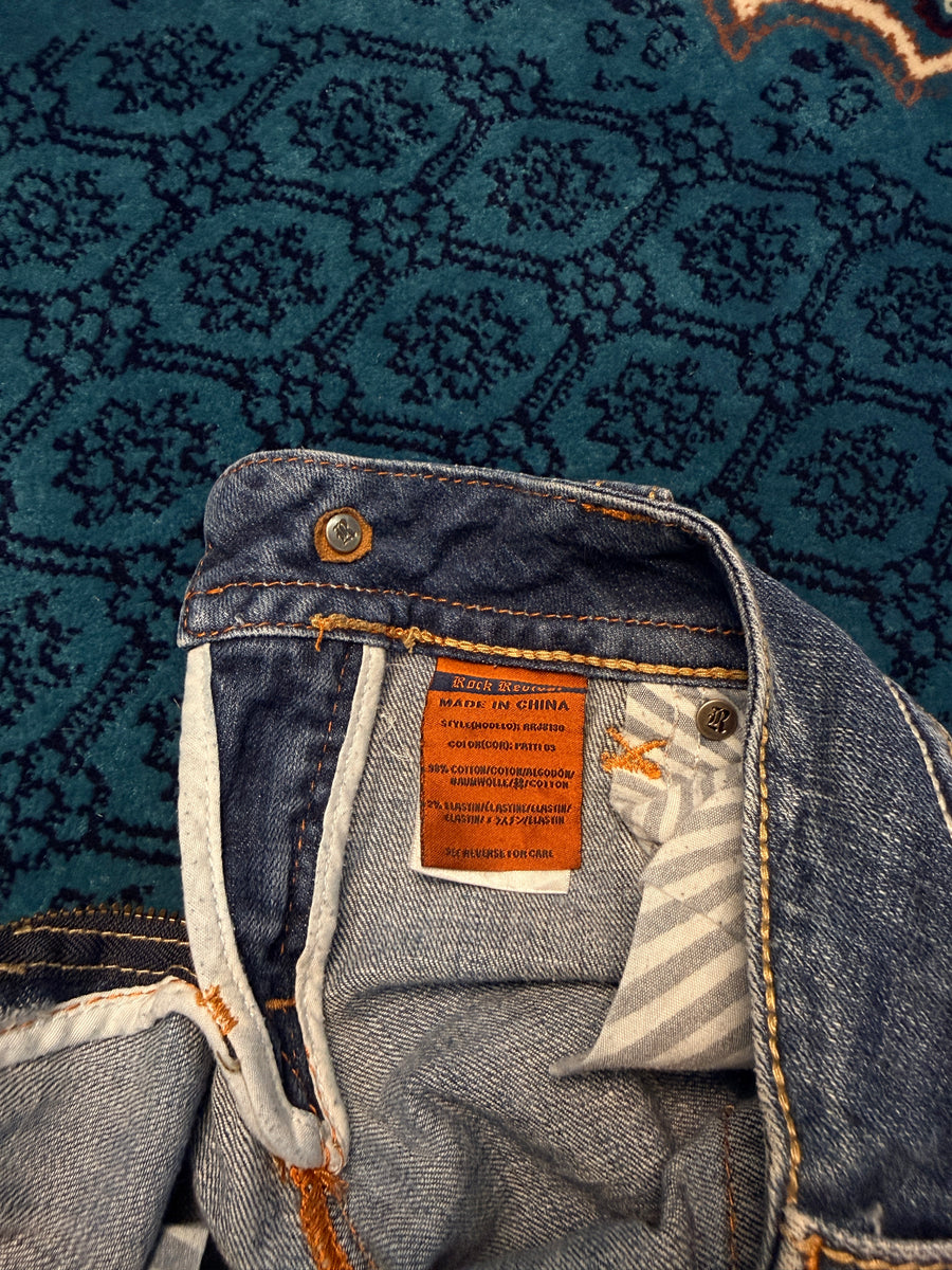 Rock Revival Blue Bootcut Jeans Distressed - 30