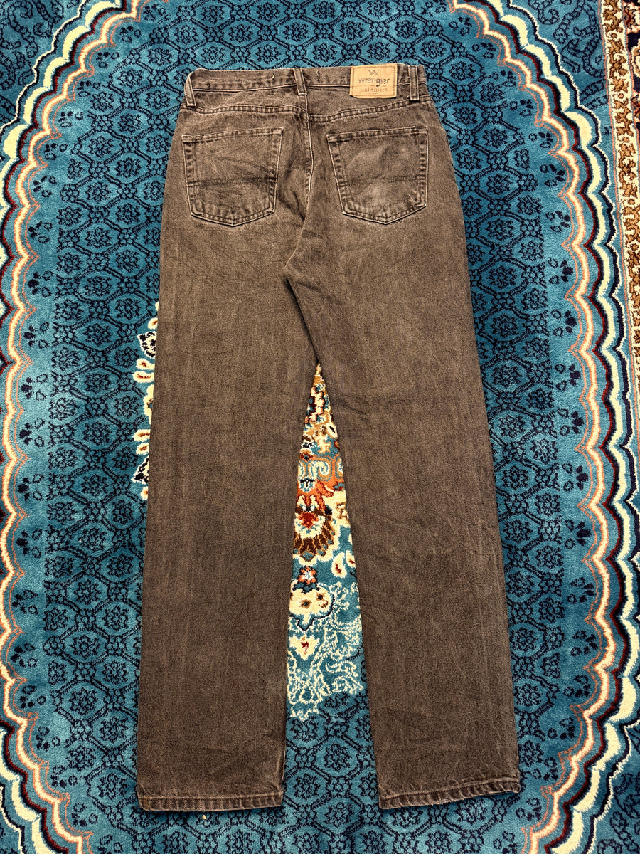Wrangler Black Straight Fit Jeans Distressed - 30