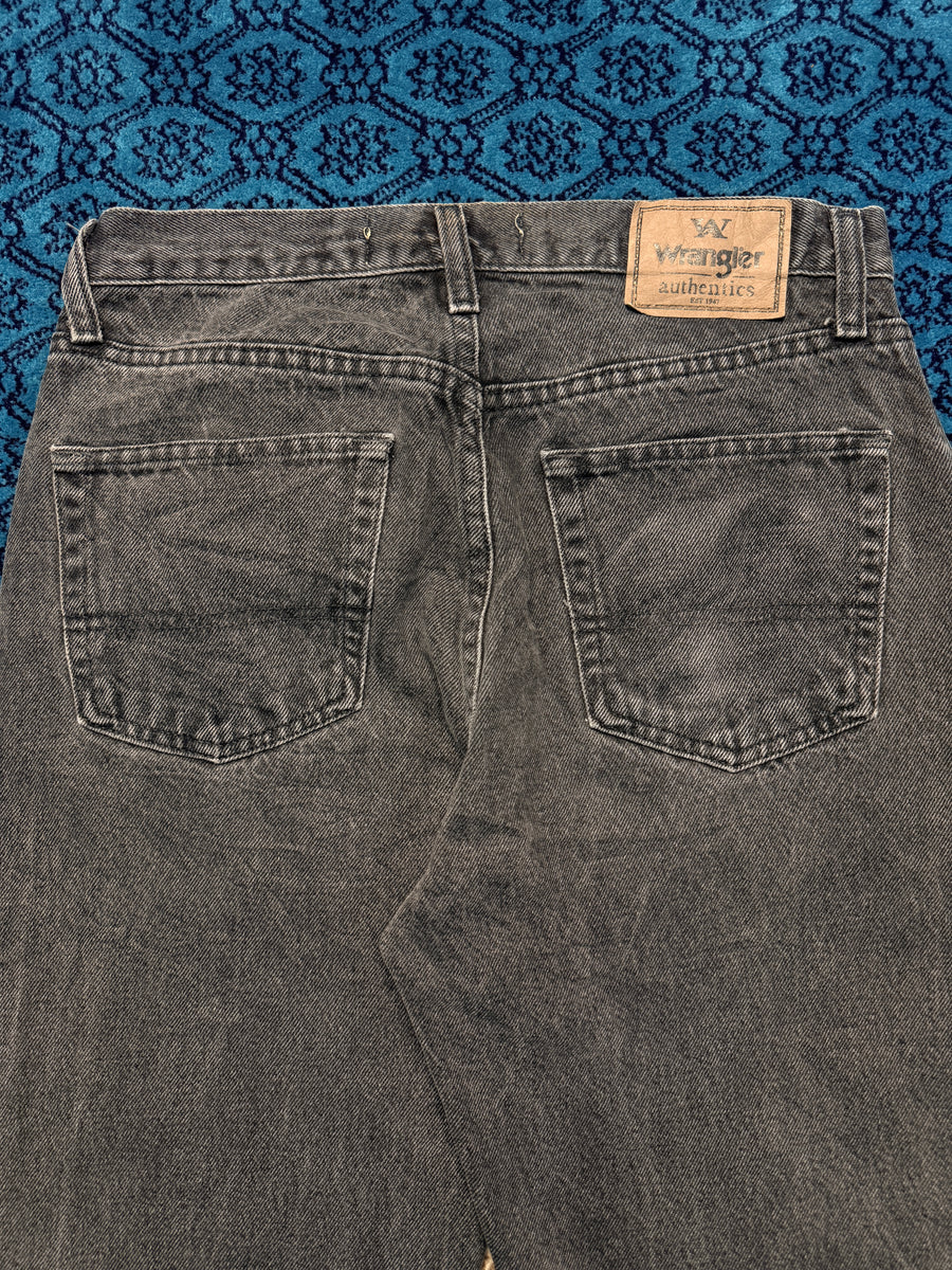 Wrangler Black Straight Fit Jeans Distressed - 30