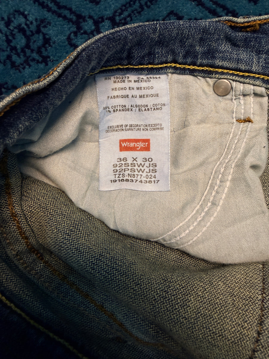 Wrangler Blue Slim Straight Jeans - 36