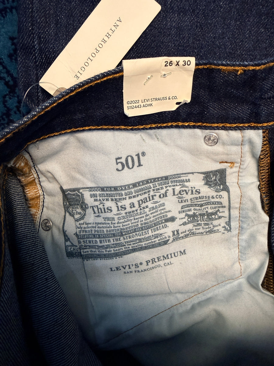 Levi's Blue 501 Straight Fit Jeans Tagged - 26