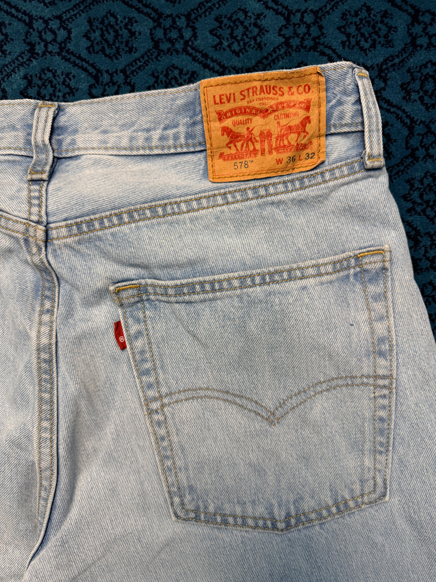 Levi's Blue 578 Washed Baggy Jeans - 36