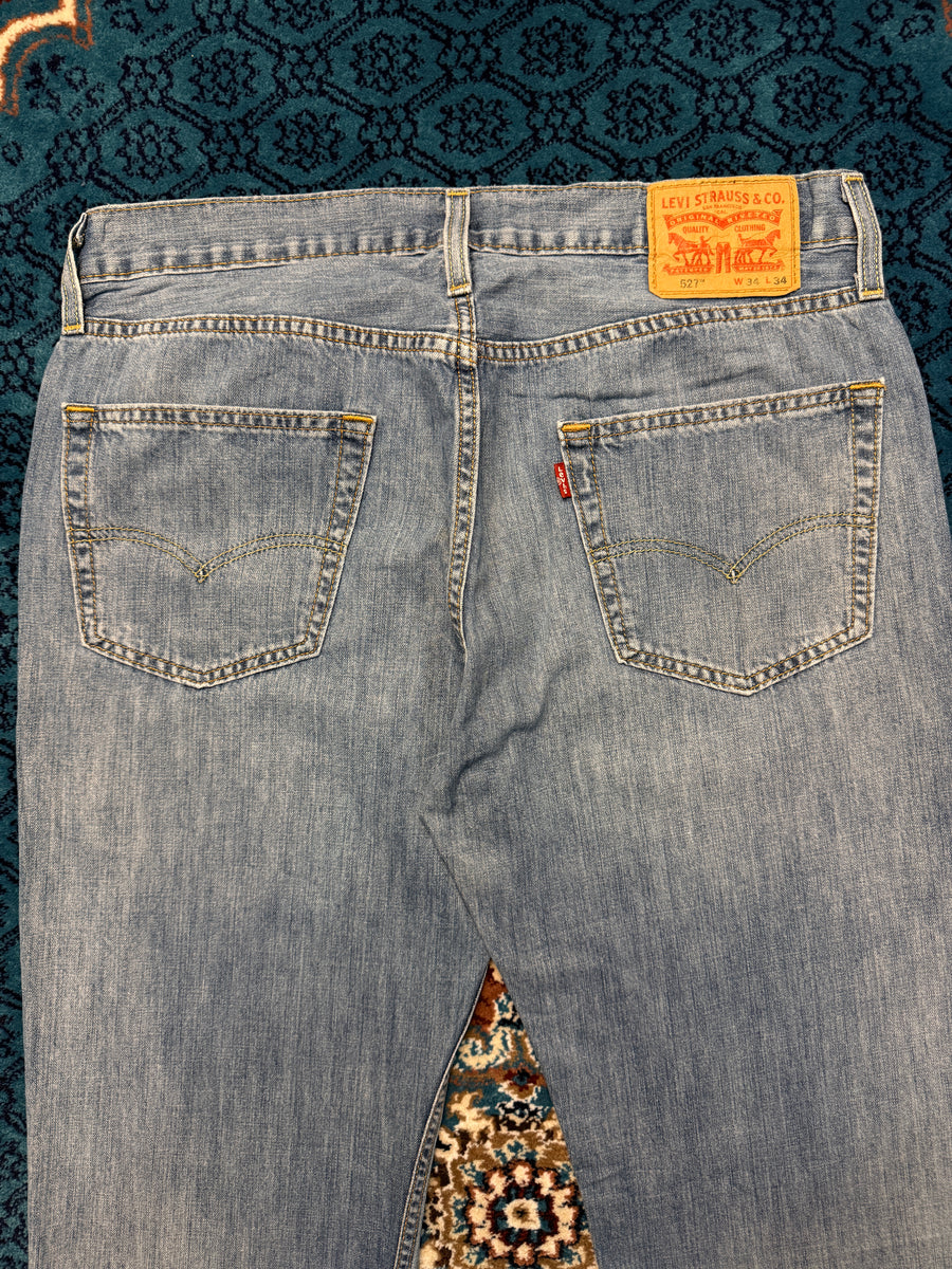 Levi's Blue 527 Slim Bootcut Jeans Washed - 34