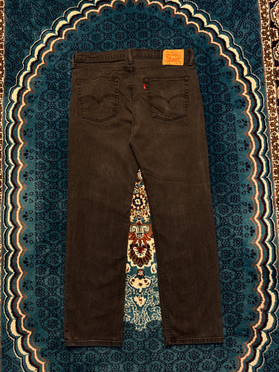 Levi's Black 514 Low Rise Straight Fit Jeans - 36