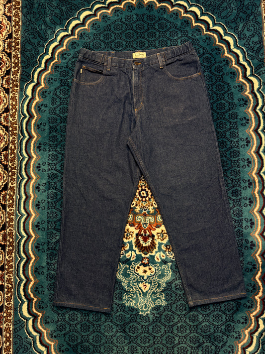 LL Bean Blue Comfort Waist Jeans - 36