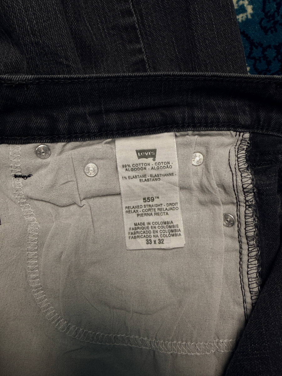 Levi's Black 559 Relaxed Straight Jeans - 33