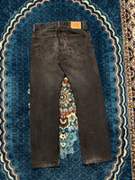 Levi's Black 505 Straight Fit Jeans Distressed - 33