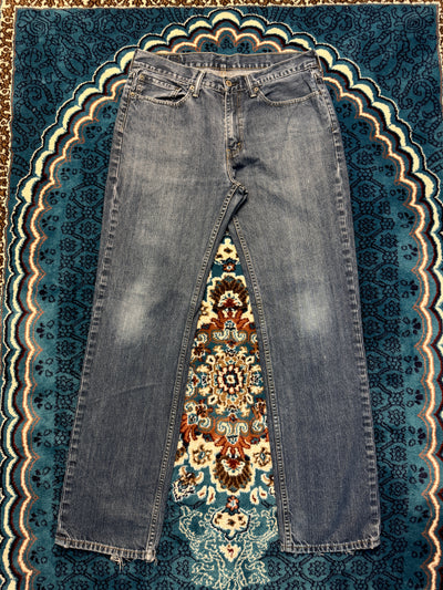 Levi's Blue 514 Low Rise Straight Fit Jeans Distressed - 34
