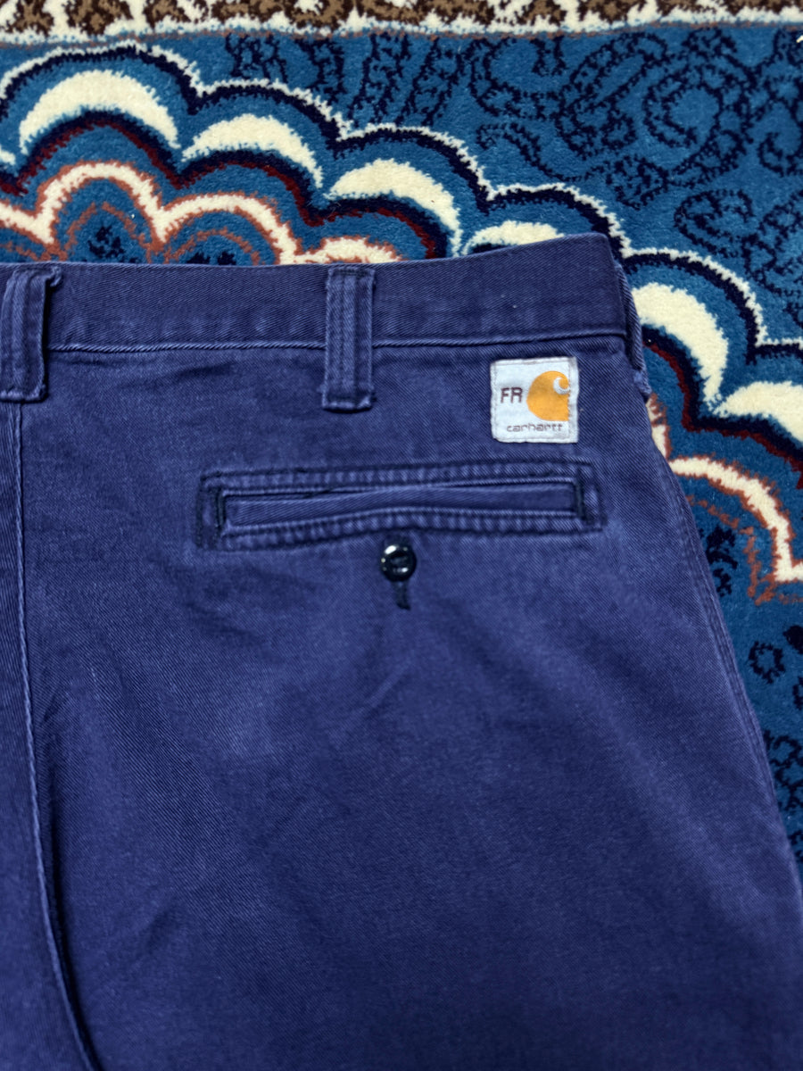 Carhartt Navy Blue Cotton Pants - 36