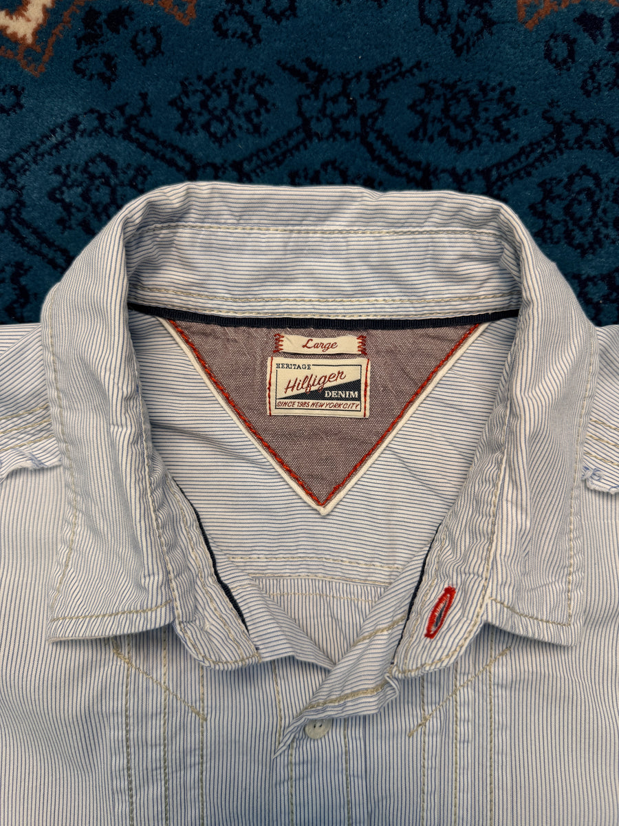 Hilfiger Denim Vintage Stripe Blue Shirt - L