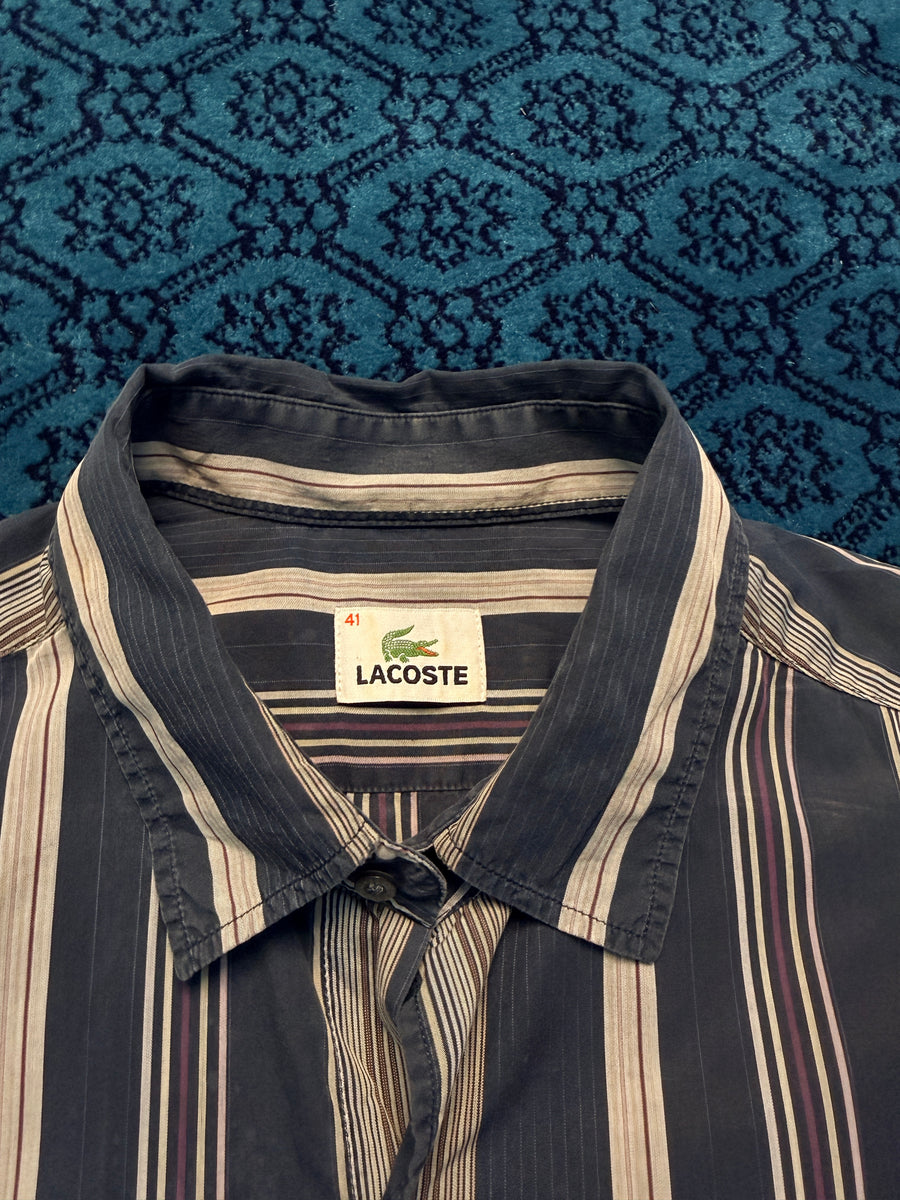 Lacoste Short Sleeve Stripe Navy Blue Shirt - 41