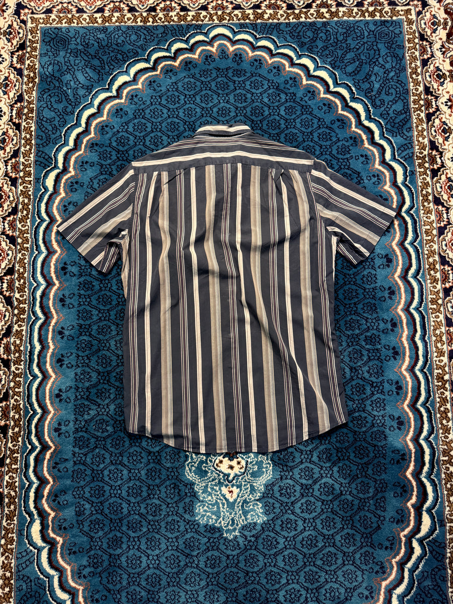 Lacoste Short Sleeve Stripe Navy Blue Shirt - 41