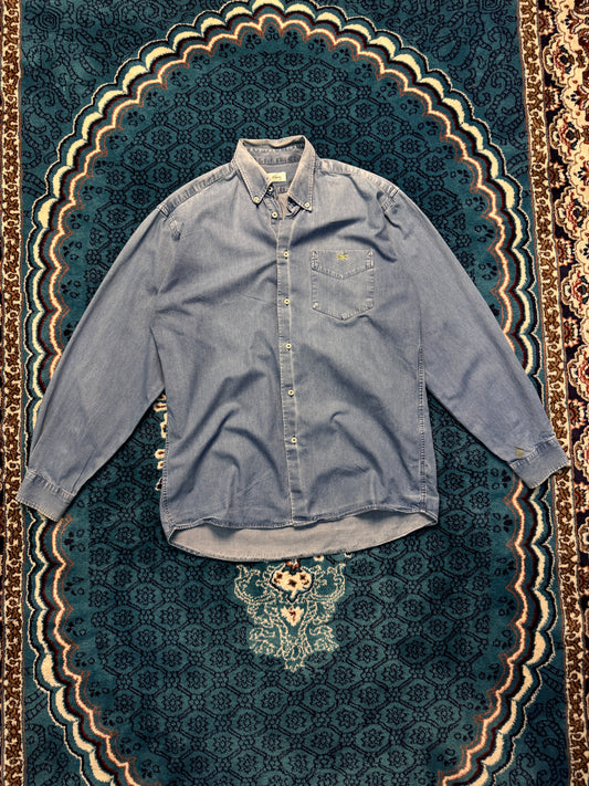 Lacoste Denim Style Blue Shirt Distressed - 39