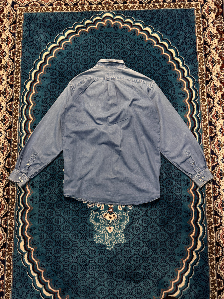 Lacoste Denim Style Blue Shirt Distressed - 39