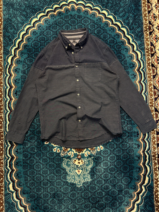 Tommy Hilfiger Stripe Navy Blue New York Fit Shirt - XL