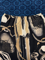 Vintage Brown Printed Tiered Net Midi Skirt - M