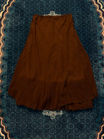 Vintage Brown Tiered Net Midi Skirt - M